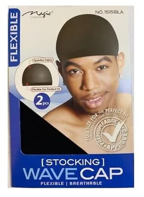 Magic Collection Men Stocking Wave Cap Flexible 1515 BLACK • £2.97