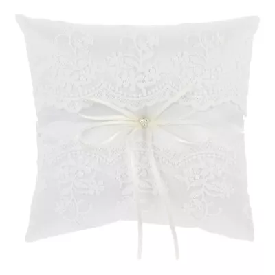 £12.05 • Buy 1 Pc Satin Ring Pillow Bridal Wedding Cushion Ring Bearer Pillow