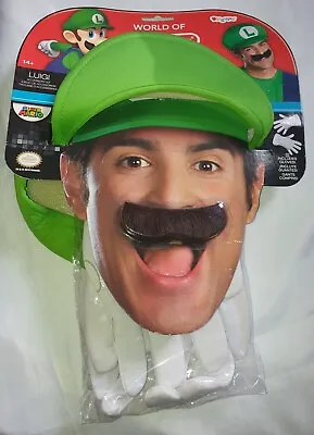 Super Luigi Mario Dress-Up Accessory Set (Hat Gloves & Mustache) *BRAND NEW 14+ • $29.99