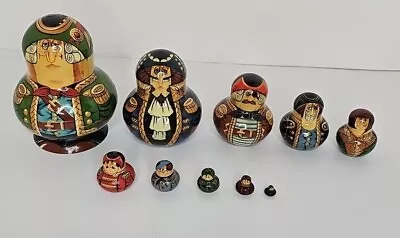 Collectible Hand Made Russian 10 Nesting Doll Matryoshka General Military SIGNED • $69.99