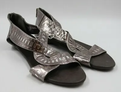 Mossimo Womens Ladies Silver Open Toe Flats Shoes Size 10M • $14.99