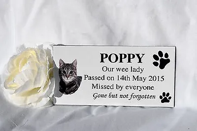 Personalised Pet Memorial Photo Grave Plaque Sign Dog Cat Animal • £8.50