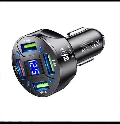 Fast Car Charger 4 Usb Port Qc3.0Universal Socket Adapter For IPhone Samsung • £3