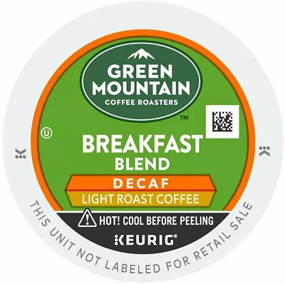 Green Mountain Coffee Breakfast Blend Decaf K Cups Sept 2023 96 Ct Light Roast • $29.99