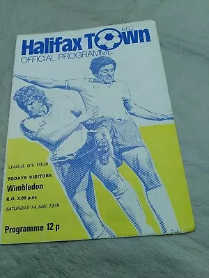 1977/8 HALIFAX TOWN V WIMBLEDON • £2.50