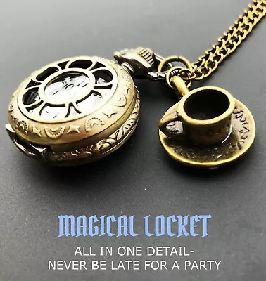 Alice In Wonderland Necklace Costume Accessories Jewelry Pocket Watch • $14.99