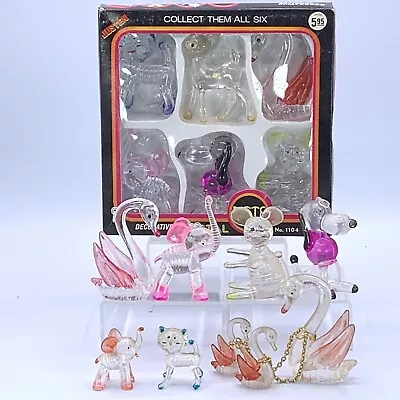 Vintage Crystal Pet Figurines Plastic LOT 15 Pieces NEW And USED Hong Kong • $21.99