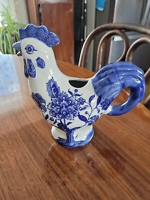 Formalities Baum Bros. Blue & White Delft Style Pottery  Rooster Pitcher Creamer • $10