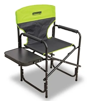 Quest Camping Folding Autograph Surrey Directors Chair With Side Table F3027GR • £44.99