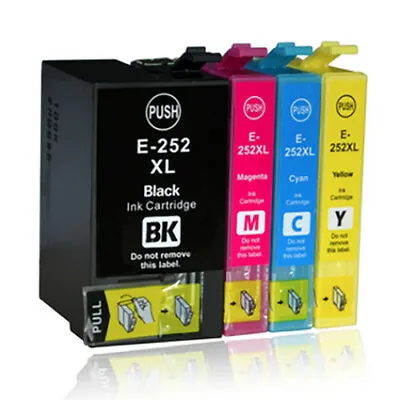 4x Generic Ink Cartridges 252 252XL For Epson WorkForce WF3620 WF3640 WF7610 • $10.90