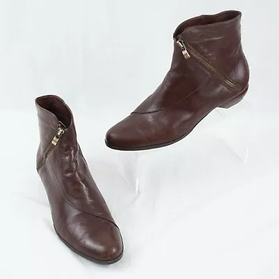 $45.99 • Buy Everybody By BZ Moda Brown Leather Bootie Zip Up Almond Toe Sz 10.5 EU 41