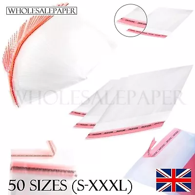 Clear Cellophane Plastic Bags Small Large Self Seal Cello For Gifts Cards Sweets • £43.99