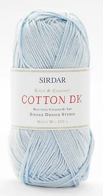 £3.50 • Buy Clearance Sirdar Cotton DK 100g - 527 Cool Blue - Includes Pack Offers