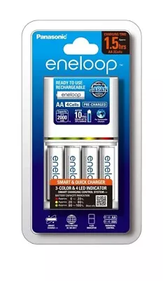 Panasonic Eneloop Quick Charger With 4x AA Batteries 2000mAh / 90-180min Charge • $51.99