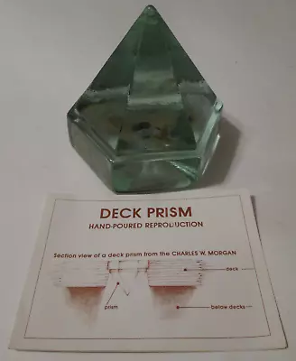 Ship Deck Prism Aqua Blue Green Glass Paperweight Mystic Seaport 1986 • $49.95
