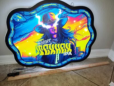 Shiner Texhex Led Beer Bar Sign Man Cave Shiner Bruja Ipa Light Motion Shiner • $395