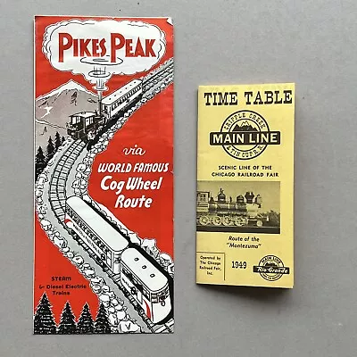 $19.95 • Buy VTG 1949 Lot PIKES PEAK COG WHEEL ROUTE & CRIPPLE CREEK Chicago Railroad Fair