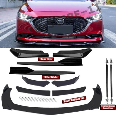 $45.99 • Buy For Mazda 2 3 5 Sedan Front Rear Bumper Lip Spoiler Splitter Body Kit Side Skirt