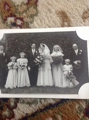 Photograph Bw Bride Grooms Garden Scene Undated 1940s 5x3 Inch C2534 M47 • £2.25