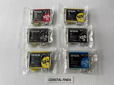 Epson 124 125 126 Ink Cartridge CMYK Lot Of 6 NEW Genuine OEM Sealed NX125 NX127 • $33.98