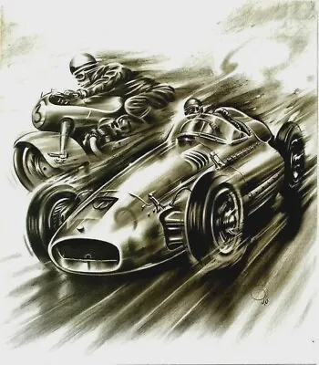 Original Vintage Poster GP SUISSE BERN F1 WC CAR RACING 1954 MERCEDES • $2500