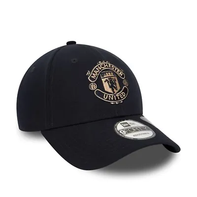 Manchester United Black & Gold New Era 9Forty Adjustable Hat Official Licensed • $34.95