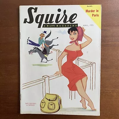 SQUIRE April 1955 Vintage Australian Man Magazine Marilyn Monroe Poster Pinups • $29.90