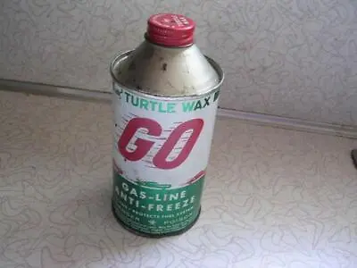 Vintage Turtle Wax  GO  Gas-Line Anti-Freeze EMPTY Cone-Top Can • $29.99