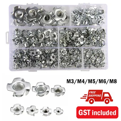 200x M3 M4 M5 M6 M8 Four Claws Nuts T-nut Blind Rivet Threaded Inserts Furniture • $19.63