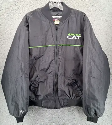 VINTAGE Arctic Cat Snowmobile Tom Cat Jacket Mens Medium Thinsulate Nylon 90s • $19.98