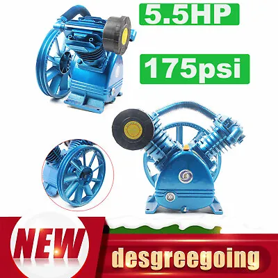 5HP 175 PSI Air Compressor Pump Motor Head Double Stage V-Style 2-Cylinder • $225