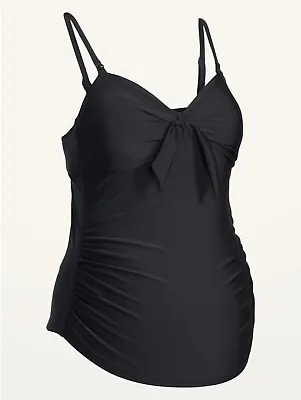 Old Navy Women’s Maternity/Nursing Tie-Front Tankini Swim Tank Top Black Size XS • $17.99