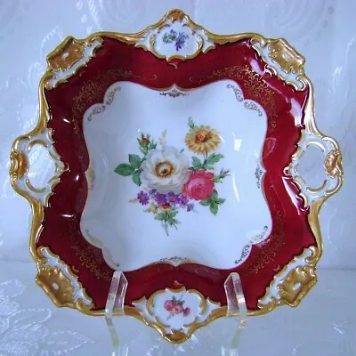 10  Vg German Bavaria Alka Kunst Kaiser Meissen Pompadour Hp 659 Red Porcln Bowl • $345