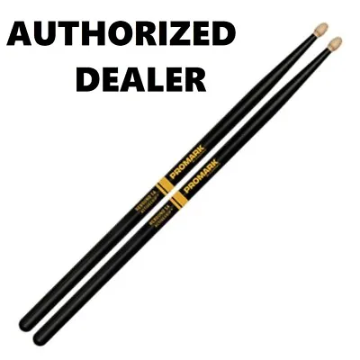 Promark R5AAG American Hickory Rebound 5A Activegrip Acorn Tip Drum Sticks Black • $17.79