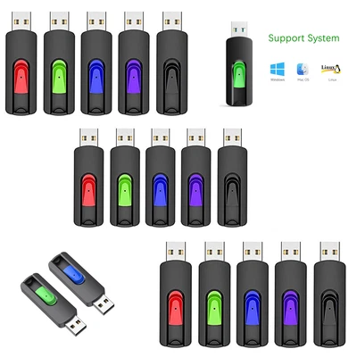 USB 2.0 Stick Flash Drive Thumb Pen Drive Lot Pack 2GB Storage Memory Stick • $27.99