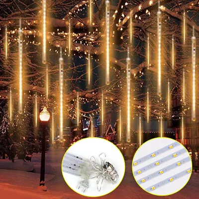 LED Lights Meteor Shower Rain Xmas Snowfall Tree String Light Garden Party Decor • $14.69