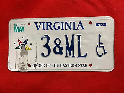 Virginia License Plate 3&ML ...... Expired / Handicapped / Physically Challenged • $6.95