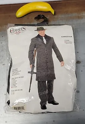 Charades Mobster/Gangster - Long Coat - Black/ White - Costume - Adult XL • $39.99