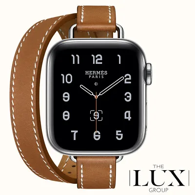 Hermes Apple Watch Series 9  Gold Attelage Double Tour Hermes Band Only Brown • $2334.53