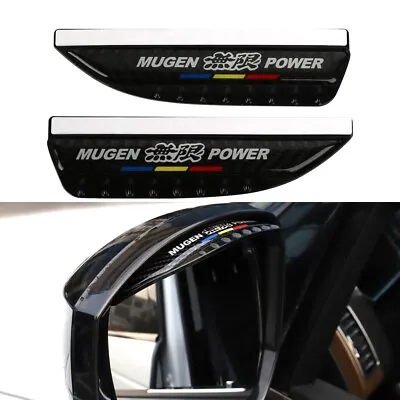 2x MUGEN Carbon Fiber Rear View Side Mirror Visor Shade Rain Shield Water Guard • $13.88