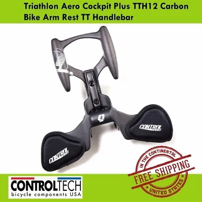 $170 • Buy Controltech Triathlon Aero Cockpit Plus TTH12 Carbon Bike Arm Rest TT Handlebar
