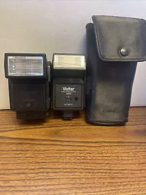 Canon Speedlite 199A Flash UnitLight 199 A Plus Vivitar Electronic Flash 2000 • $19.99