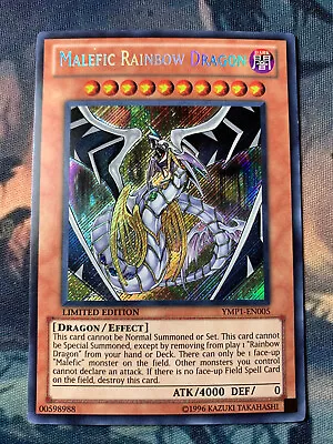 YMP1-EN005 Malefic Rainbow Dragon Secret Rare Limited Edition LP/NM Yugioh Card • $5.58