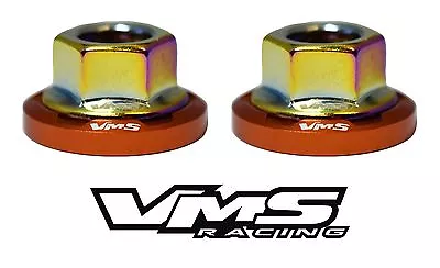 2 Vms Racing Strut Tower Dress Up Orange Washers & Neochrome Nuts For Mitsubishi • $15.95