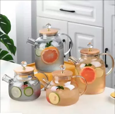 Teapot Glass Tea Set Cooling Kettle High Borosilicate Glass 2-In-1 Teapot • $24