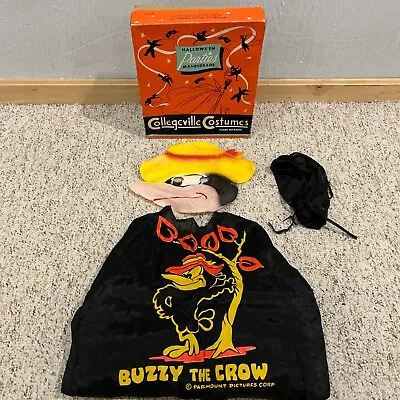 Vintage Collegeville Costumes Buzzy The Crow Paramount Cheesecloth Halloween • $49.99