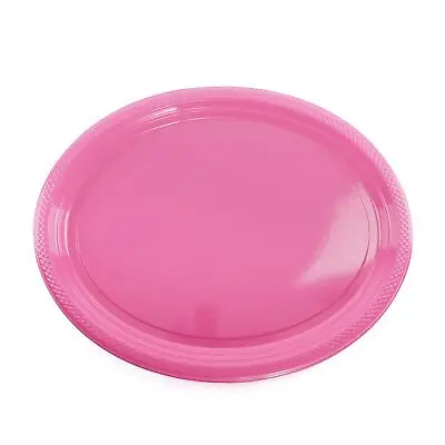 £8.99 • Buy Pack Of 25 Hot Pink 12  Plastic Platter Summer Party Tableware Picnic Bbq Buffet