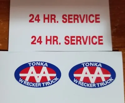 Tonka Mini Truck 24 Hr. Wrecker  Aa Door Vinyl Peel And Stick Decal Set • $7