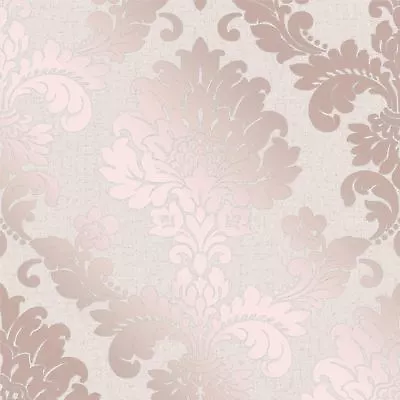  Quartz Trail Rose Gold Metallic Glitter Damask Wallpaper Fine Decor Fd42204 • £13.91