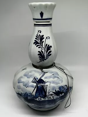 1968 Vintage Delft Blue 9” Musical Liquor Decanter With Lid Holland • $50